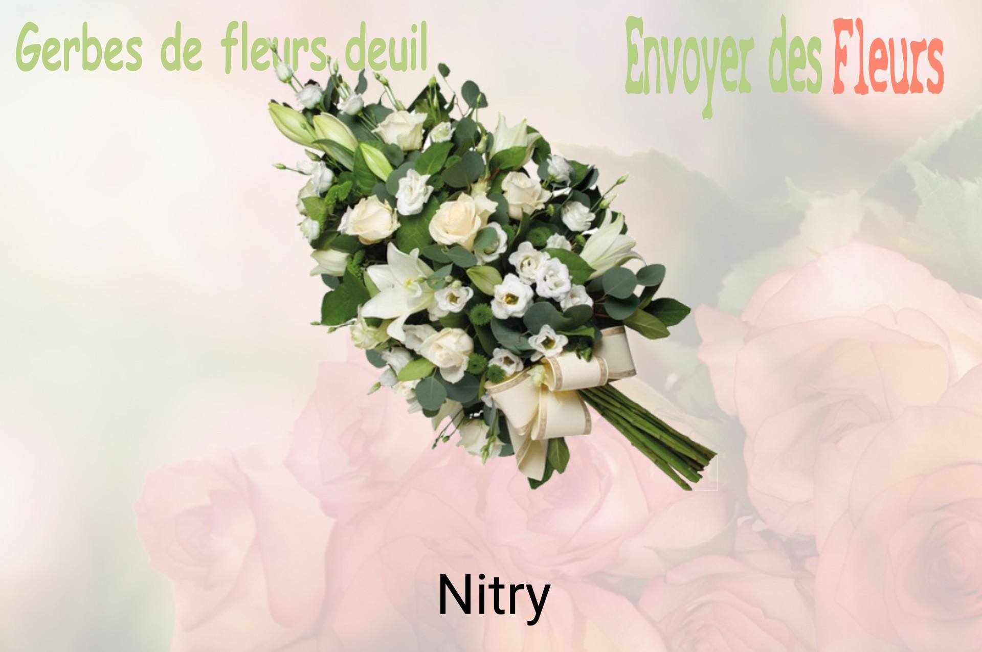 Gerbe de fleurs de deuil livrée à Nitry